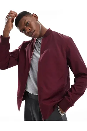 ASOS Lightweight bomber jacket in burgundy