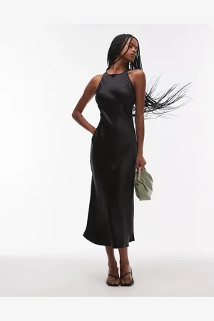 & OTHER STORIES Bias cut satin midi dress in