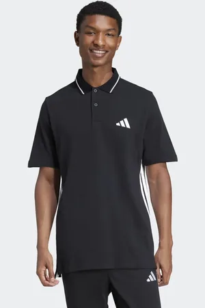 adidas Essentials 3-stripes piqué polo shirt in / white