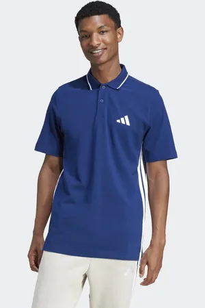 adidas Essentials 3-stripes piqué polo shirt in dark / white