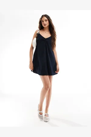 Superdry Textured woven cami mini dress in eclipse