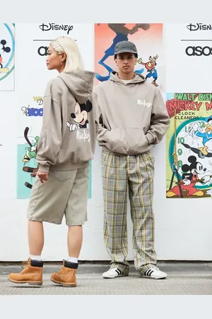 ASOS Disney unisex oversized hoodie with Mickey Mouse prints in