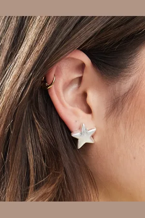 Monki Mix and match stud star earrings in