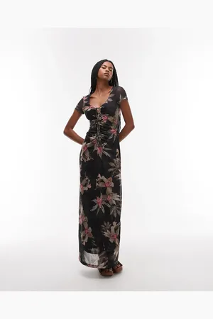 AllSaints Gabby mesh dress in adena
