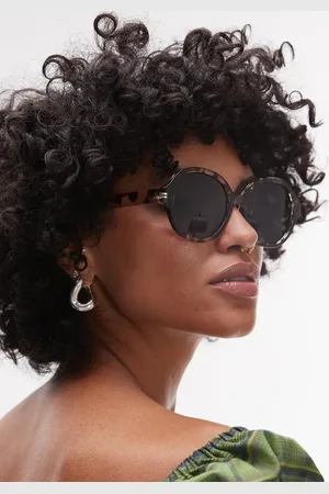 Topshop Corfu large round sunglasses in tort