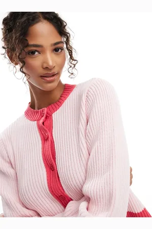 ASOS Knitted cardigan co-ord in red and