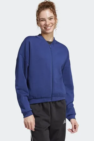 adidas Essentials contemporary logo bomber jacket in dark