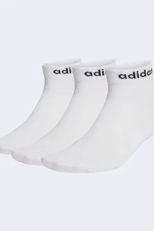 adidas Think linear ankle socks 3 pairs in / black