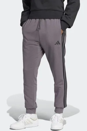adidas Essential 3-stripes french terry pants in strata / black