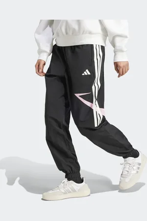 adidas Tiro cut 3-stripes color block cuffed pants in / true pink