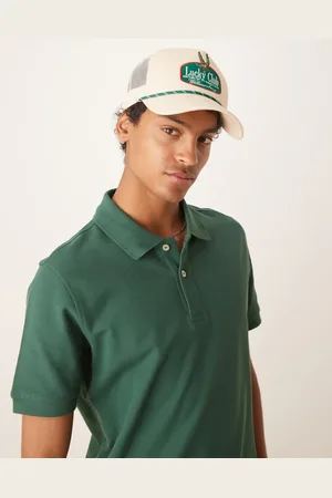 MANGO Jersey revere collar polo in dark