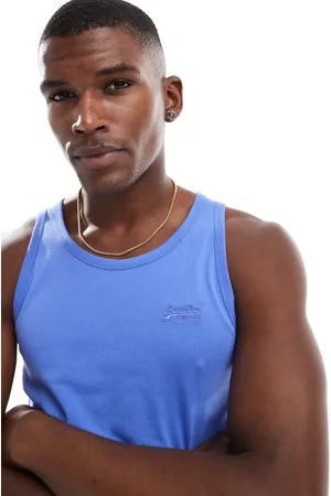 Superdry Essential logo vest top in chambray