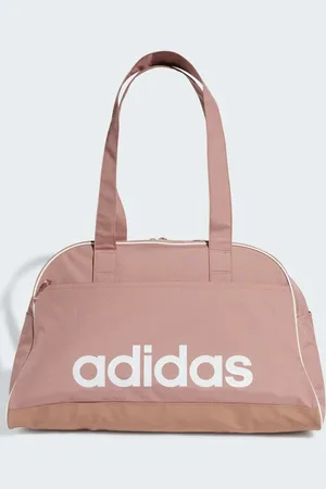 adidas Linear essentials bowling bag in warm clay / white