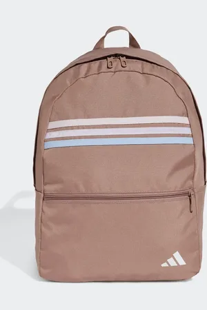 adidas Classic back-to-school stripes backpack in warm clay / white