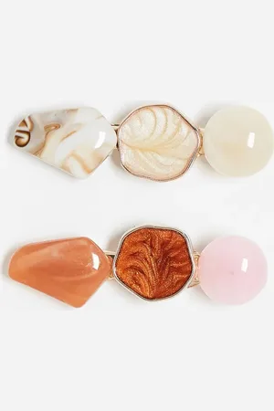 Accessorize Mixed stone hair snap clip 2 pack in