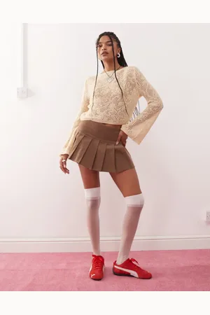 Reclaimed Floral festival knitted long sleeve top in cream