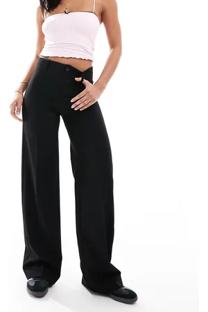 Bershka High waisted wide leg tailored trouser in