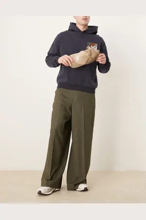 ASOS Smart extreme wide leg trousers in dark slub
