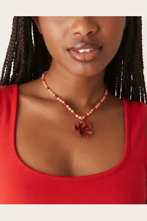 ASOS Necklace with semi precious beads and flower pendant