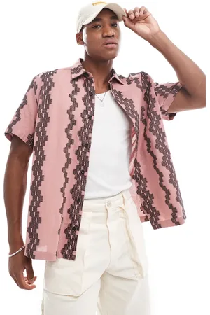 ASOS 90s oversized shirt with pattern stripe embroidery
