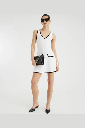 River Island Knit ribbed mini shift dress in