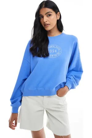 Hollister Crewneck terry graphic sweatshirt in ultramarine
