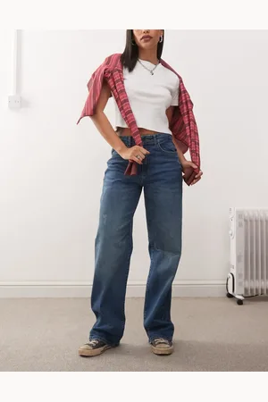 Noisy May Josie high waist baggy jeans with distressing in mid