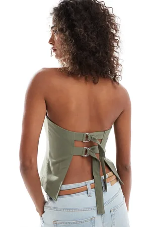 Cotton On Luis halter seam top in burnt olive
