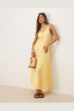 SELECTED Femme structured long dress in pale