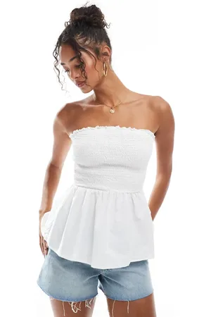 Brave Soul Bandeau top with shirring detail in