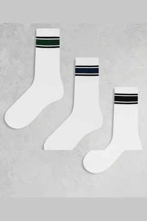 Bershka 3 pack stripe socks in