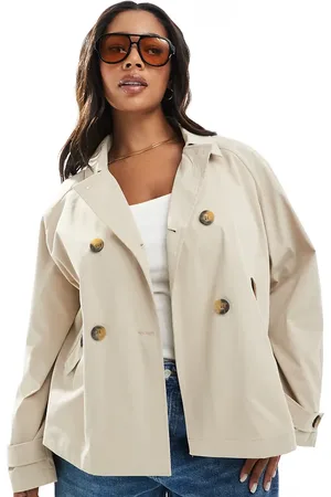 ONLY Short trench coat in beige