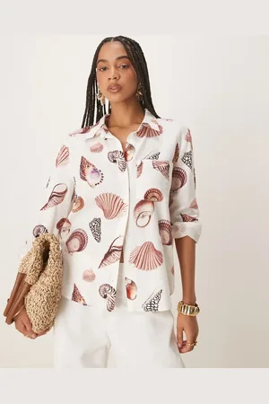 Forever New Seashell print shirt in neutral