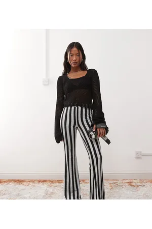 Noisy May Flare leggings in with white stripe