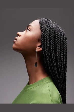 Topshop Emma waterproof stainless steel drop pendant earrings in tone