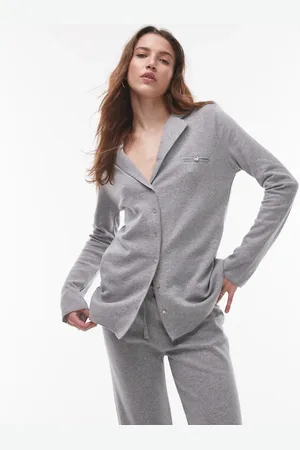 MANGO Brushed cotton soft touch pyjama shirt co-ord in