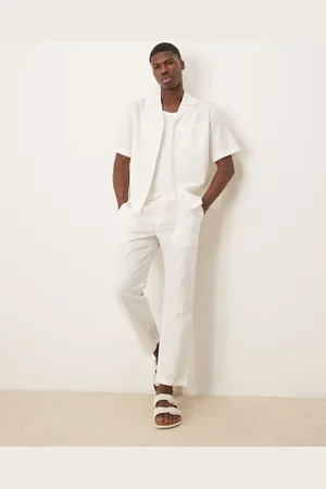 Free Society Linen blend beach trouser co-ord in off