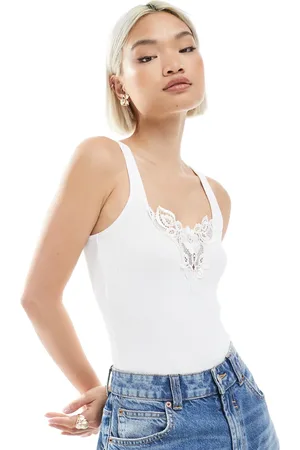 Miss Selfridge Lace insert bodysuit in