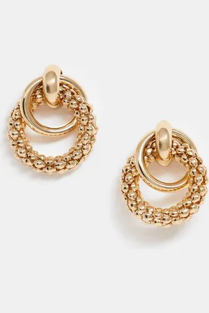 ASOS Earrings with textured link doorknocker design in tone