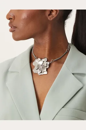 ASOS Flower necklace with crystals in tone