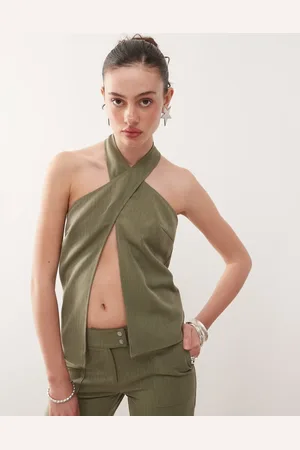 COLLUSION Tailored halter top co-ord in