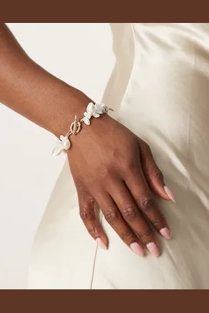 ASOS Faux pearl bracelet with t-bar detail in tone