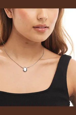 ASOS Necklace with molten pebble pendant in tone
