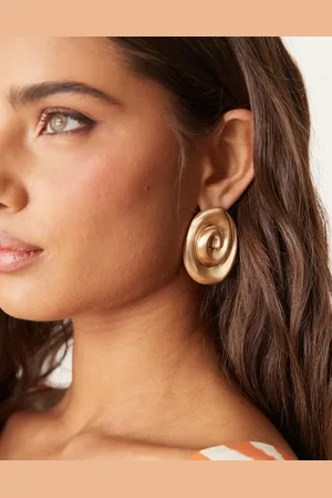 ASOS Stud earrings in swirl design in brushed tone