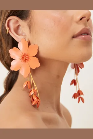 ASOS Oversized floral earrings in enamel in