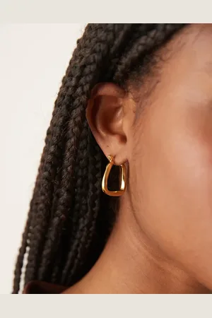 ASOS Waterproof stainless steel earrings in twisted square design in tone