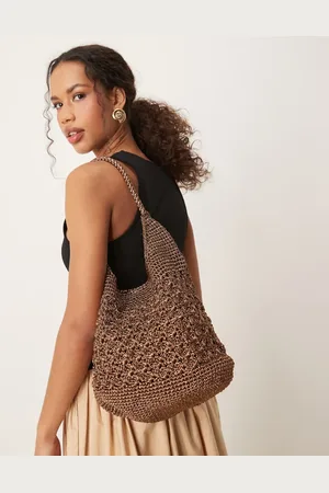 ASOS Metallic macrame tote bag