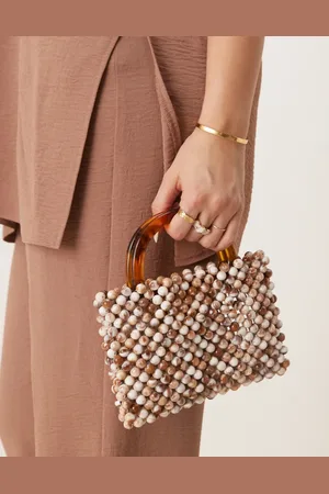 ASOS Beaded grab bag with resin handle in