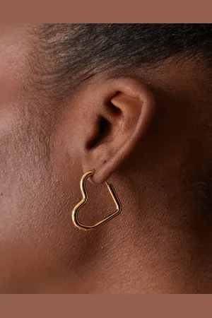 ASOS Waterproof stainless steel earrings with clicker heart detail in tone