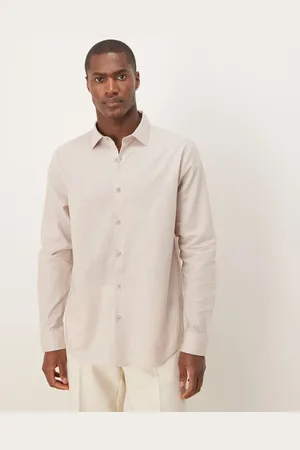 ASOS Formal linen regular shirt in stone